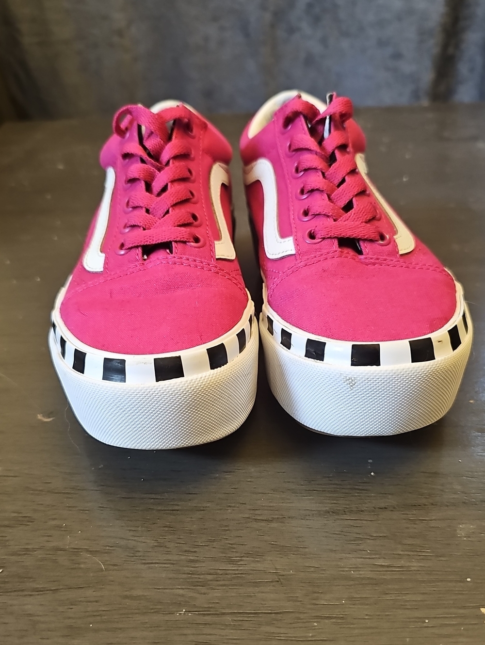 Van's Pink Canvas Low-Top Sneakers with Checker Trim